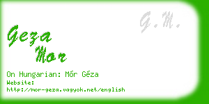 geza mor business card